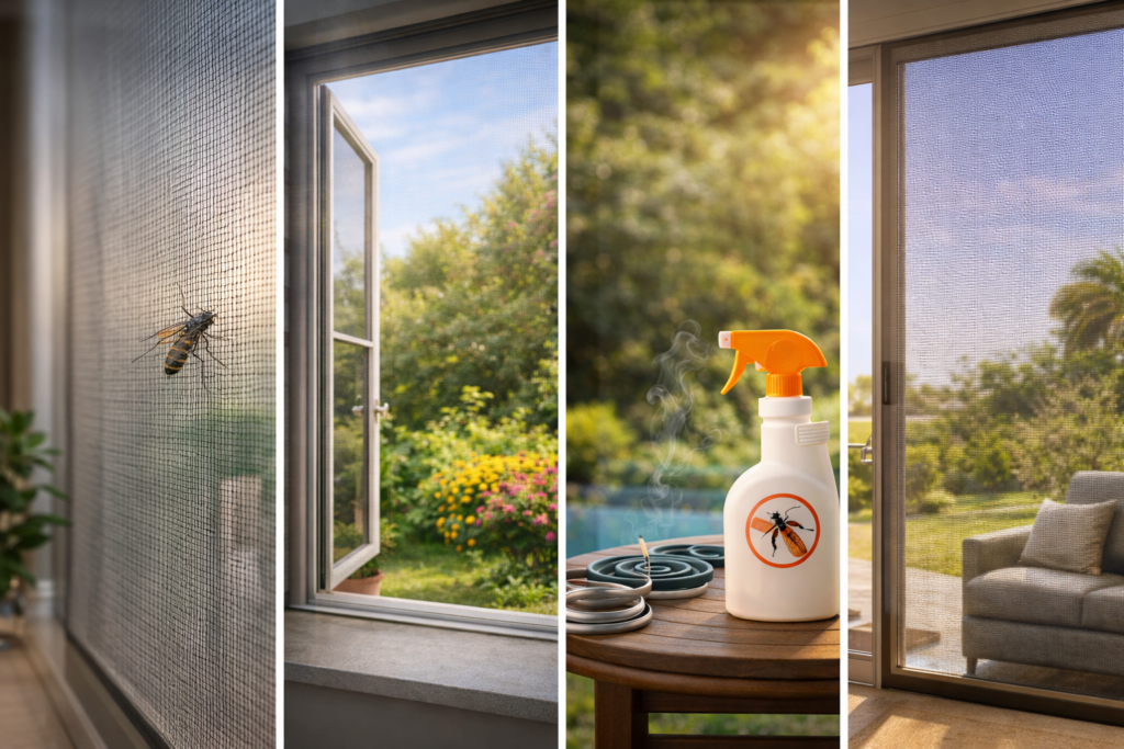 Benefits of installing insect screens in UAE homes to block mosquitoes, allow fresh air, and reduce chemicals