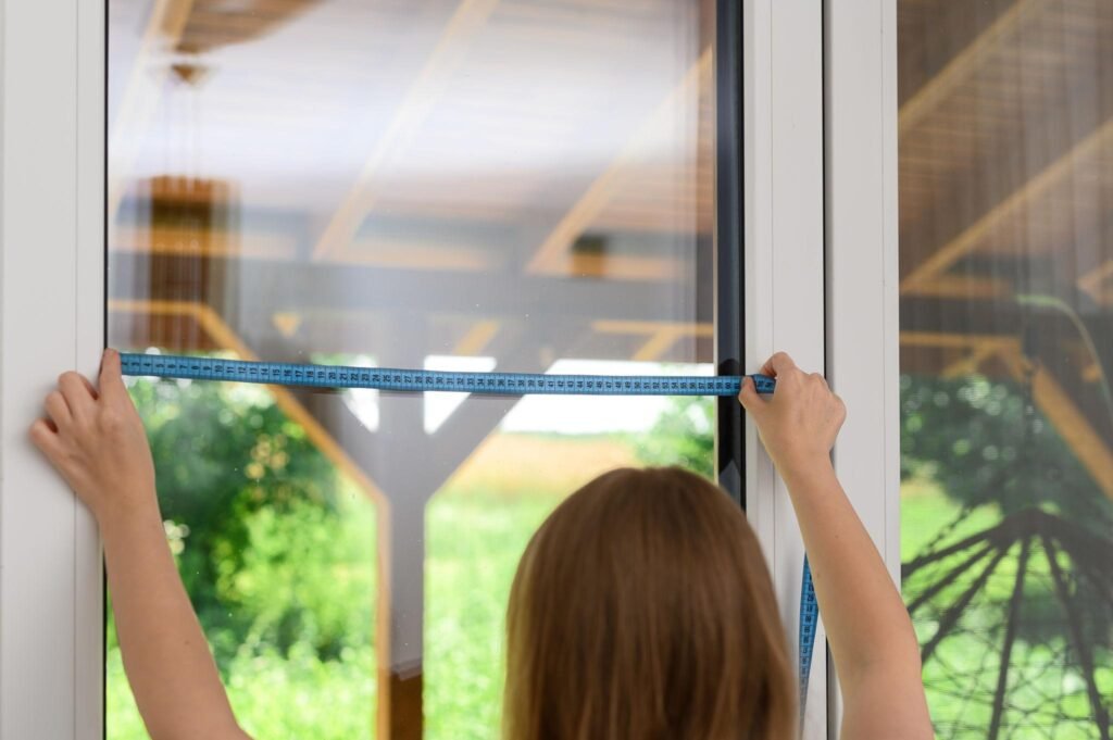 Measuring window frame dimensions for insect screen installation